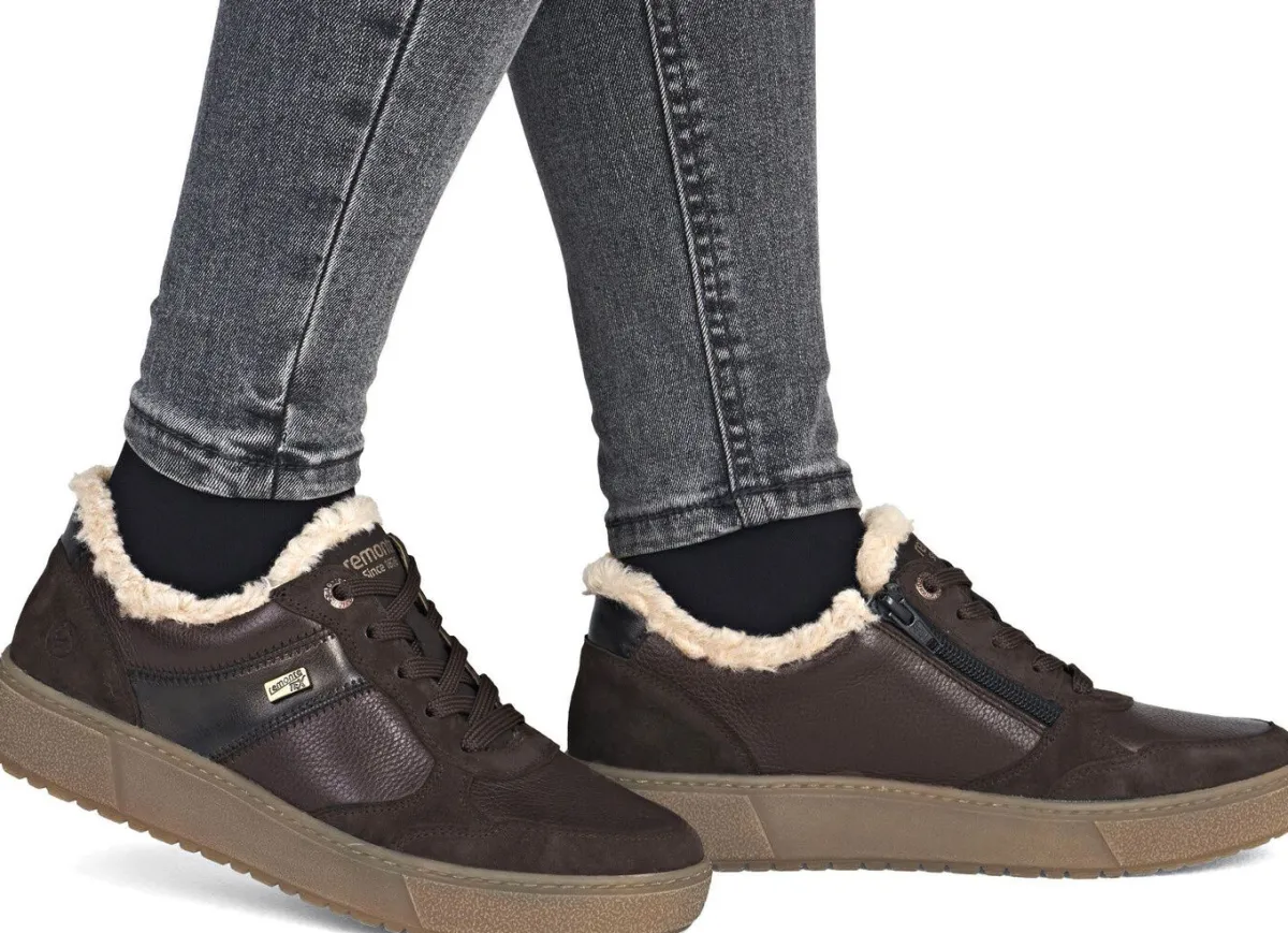 New Remonte , bequeme Damen-Sneaker, Winterschuhe, Weite G, mit herausnehmbarem Fußbett DUNKELBRAUN