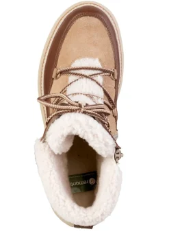 New Remonte , gefütterte Damen-Boots, Winterschuhe, Weite G, mit Reißverschluss BRAUN-SAND