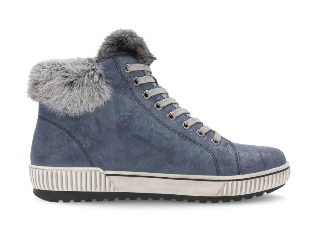 Remonte , gefütterte Damen-Boots, Winterschuhe, Weite G, mit herausnehmbarem Fußbett JEANS