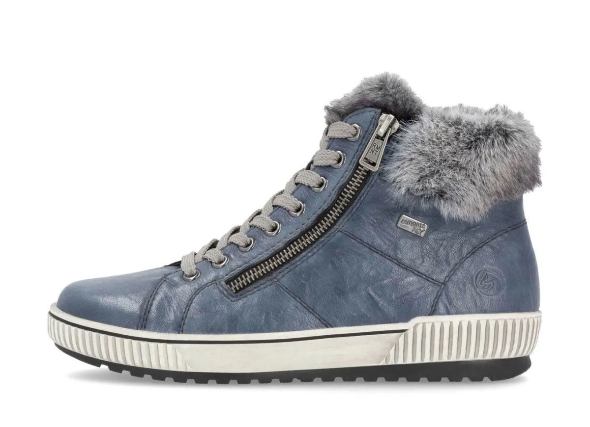 Remonte , gefütterte Damen-Boots, Winterschuhe, Weite G, mit herausnehmbarem Fußbett JEANS