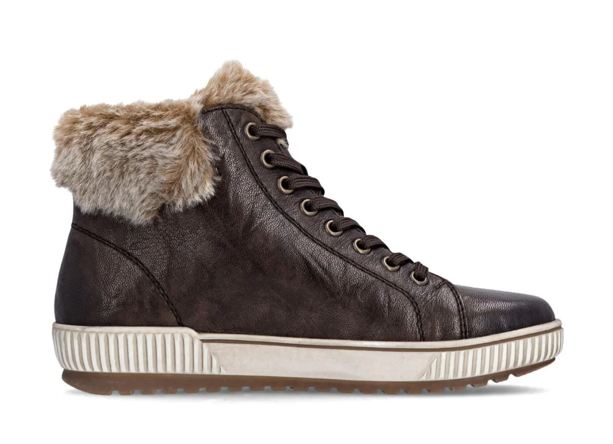 Outlet Remonte , gefütterte Damen-Boots, Winterschuhe, Weite G, mit herausnehmbarem Fußbett DUNKELBRAUN