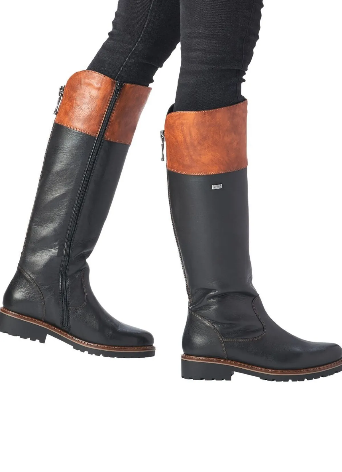 New Remonte , gefütterte Damen-Stiefel, Winterschuhe, Weite G, mit Reißverschluss SCHWARZ-MARONE