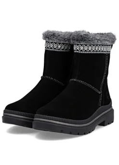 Clearance Remonte , gefütterte Damen-Stiefeletten, Winterschuhe, Weite G, mit Lammfell SCHWARZ
