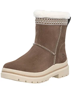 Outlet Remonte , gefütterte Damen-Stiefeletten, Winterschuhe, Weite G, mit Lammfell BRAUN