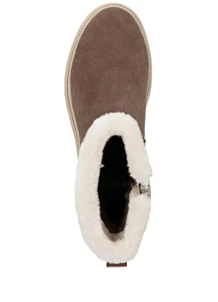 Outlet Remonte , gefütterte Damen-Stiefeletten, Winterschuhe, Weite G, mit Lammfell BRAUN