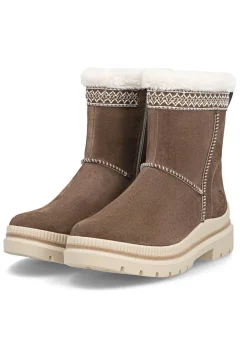 Outlet Remonte , gefütterte Damen-Stiefeletten, Winterschuhe, Weite G, mit Lammfell BRAUN