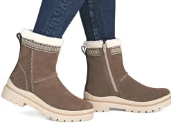 Outlet Remonte , gefütterte Damen-Stiefeletten, Winterschuhe, Weite G, mit Lammfell BRAUN