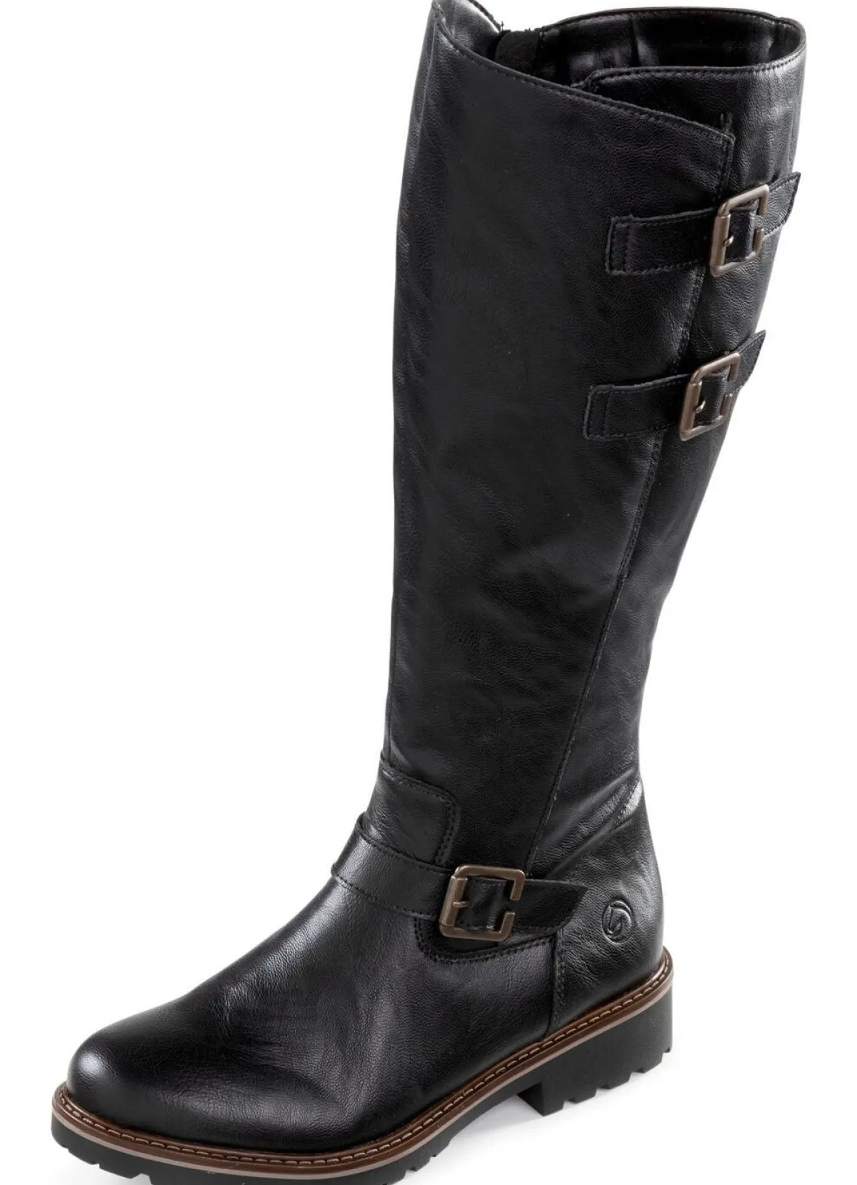 Hot Remonte , gefütterte Damen-Stiefel, Winterschuhe, Weite G, mit Lammfell SCHWARZ