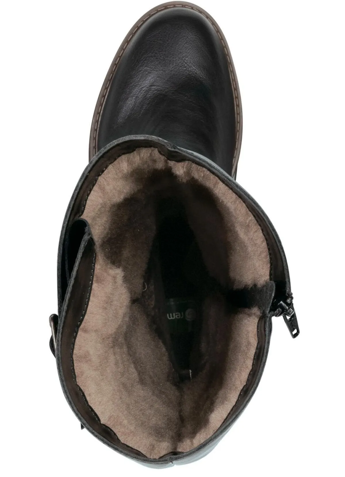 Hot Remonte , gefütterte Damen-Stiefel, Winterschuhe, Weite G, mit Lammfell SCHWARZ