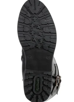 Hot Remonte , gefütterte Damen-Stiefel, Winterschuhe, Weite G, mit Lammfell SCHWARZ