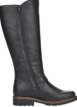 Hot Remonte , gefütterte Damen-Stiefel, Winterschuhe, Weite G, mit Lammfell SCHWARZ