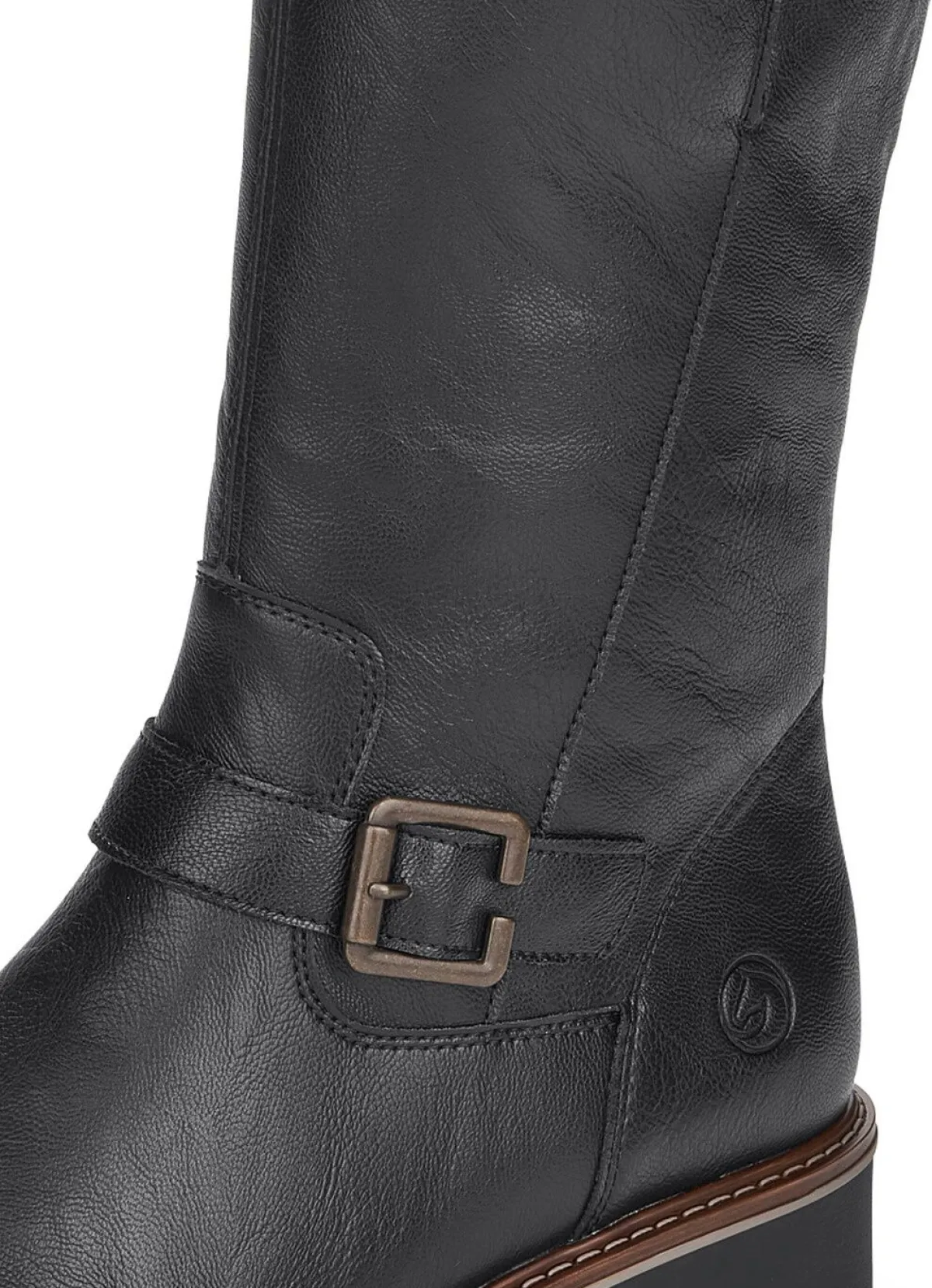 Hot Remonte , gefütterte Damen-Stiefel, Winterschuhe, Weite G, mit Lammfell SCHWARZ