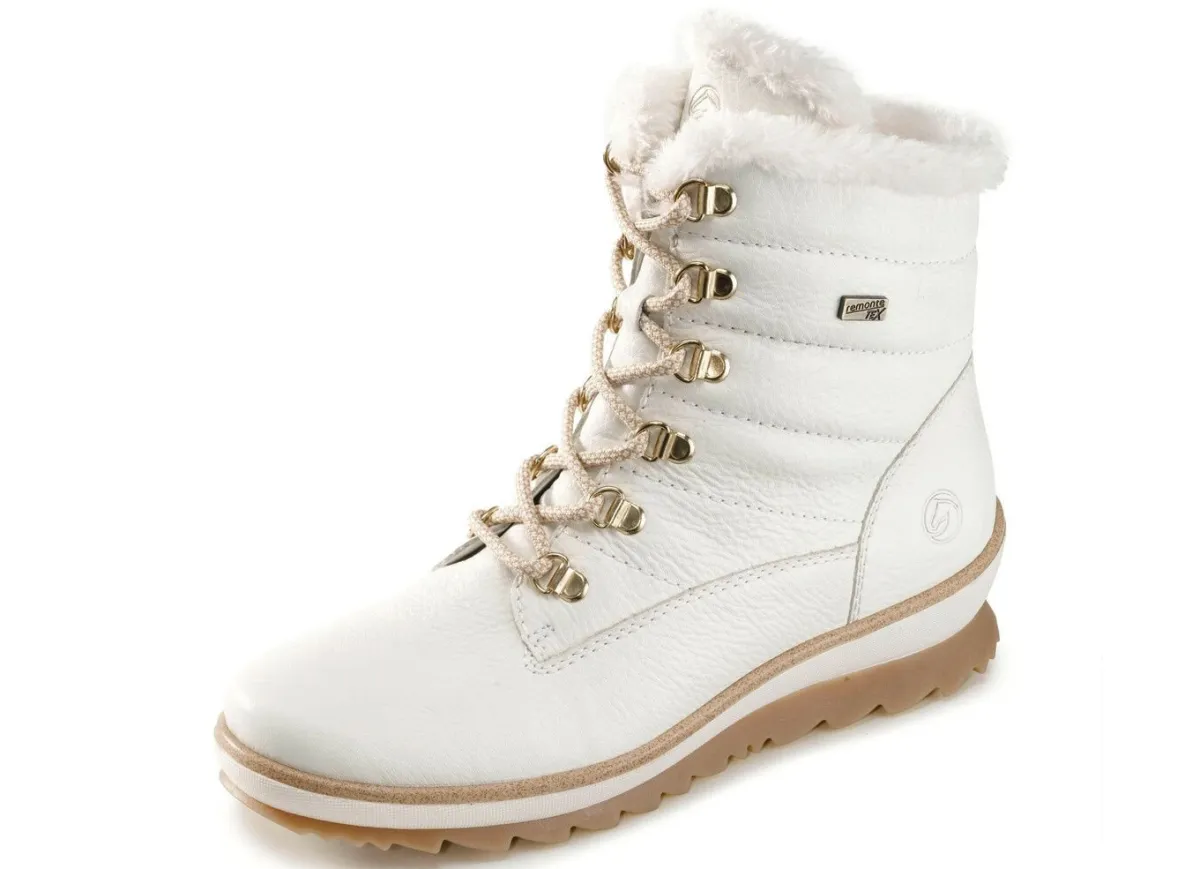 Sale Remonte , gefütterte Damen-Stiefeletten, Winterschuhe, Weite G, mit Lammwolle NATURWEISS