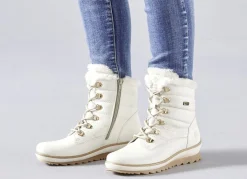 Sale Remonte , gefütterte Damen-Stiefeletten, Winterschuhe, Weite G, mit Lammwolle NATURWEISS