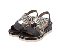 Remonte Sandalette mit Flechtdurchzügen SCHWARZ-CREME