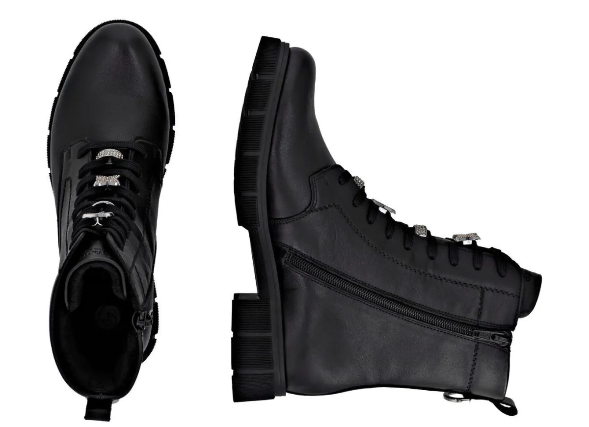 Best Remonte , schicke Damen-Stiefeletten, Winterschuhe, Weite G, mit Reißverschluss SCHWARZ
