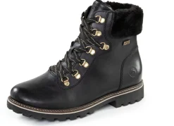 Remonte Schnür-Stiefelette mit Plüschkragen SCHWARZ
