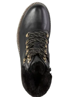 Remonte Schnür-Stiefelette mit Plüschkragen SCHWARZ