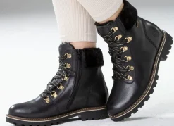 Remonte Schnür-Stiefelette mit Plüschkragen SCHWARZ