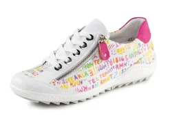 Outlet Remonte Sneaker aus beschichtetem, frech bedrucktem Leder WEISS-BUNT