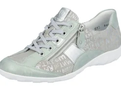 BADER Remonte Sneaker mit bedruckten Besätzen MINT-SILBERGRAU