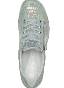 BADER Remonte Sneaker mit bedruckten Besätzen MINT-SILBERGRAU