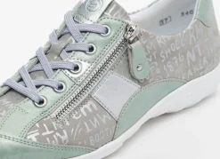 BADER Remonte Sneaker mit bedruckten Besätzen MINT-SILBERGRAU