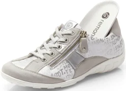 Discount BADER Remonte Sneaker mit bedruckten Besätzen HELLGRAU-WEISS