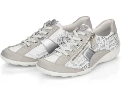 Discount BADER Remonte Sneaker mit bedruckten Besätzen HELLGRAU-WEISS