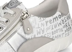Discount BADER Remonte Sneaker mit bedruckten Besätzen HELLGRAU-WEISS