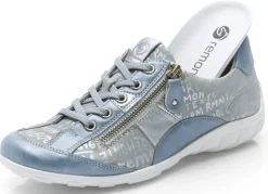 New BADER Remonte Sneaker mit bedruckten Besätzen HELLBLAU-SILBER