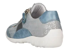 New BADER Remonte Sneaker mit bedruckten Besätzen HELLBLAU-SILBER