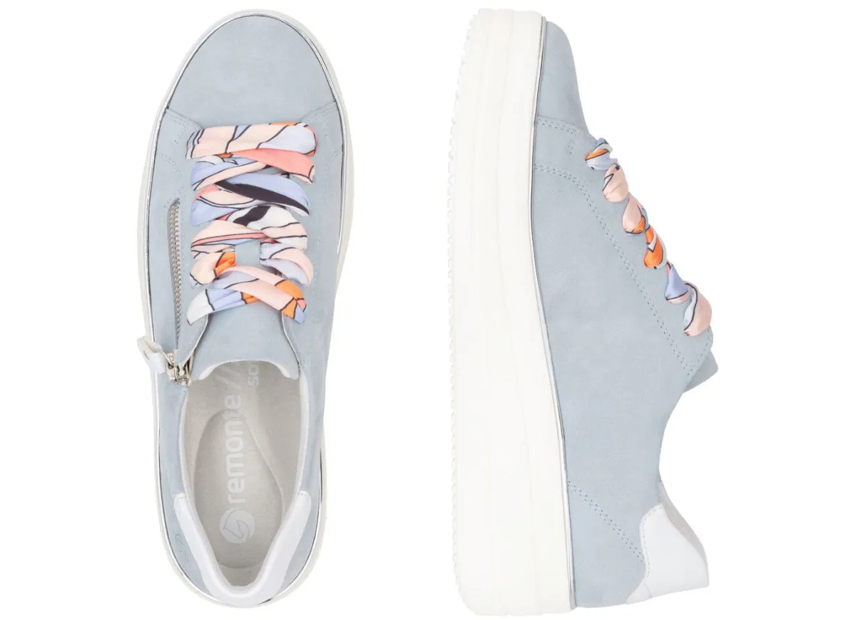 Discount Remonte Sneaker mit bunter Schnürung BLEU-WEISS