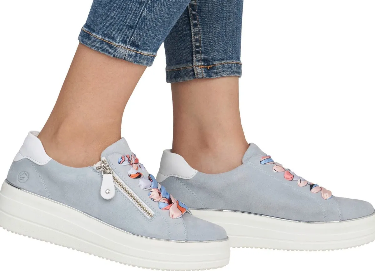 Discount Remonte Sneaker mit bunter Schnürung BLEU-WEISS