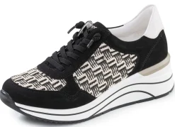 Online Remonte , sportliche Damen-Sneaker, Weite H, mit herausnehmbarem Fußbett SCHWARZ-CREME