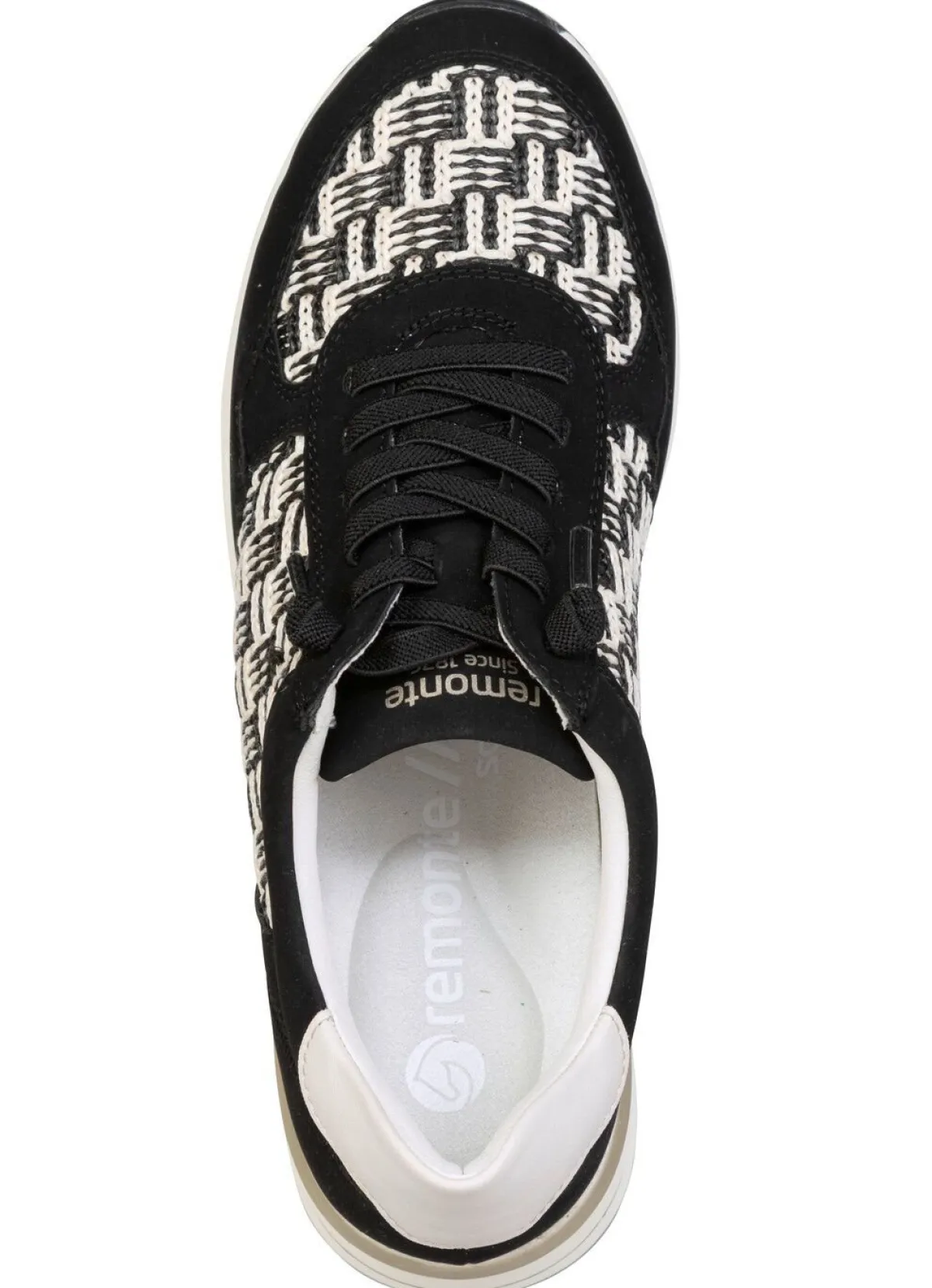 Online Remonte , sportliche Damen-Sneaker, Weite H, mit herausnehmbarem Fußbett SCHWARZ-CREME