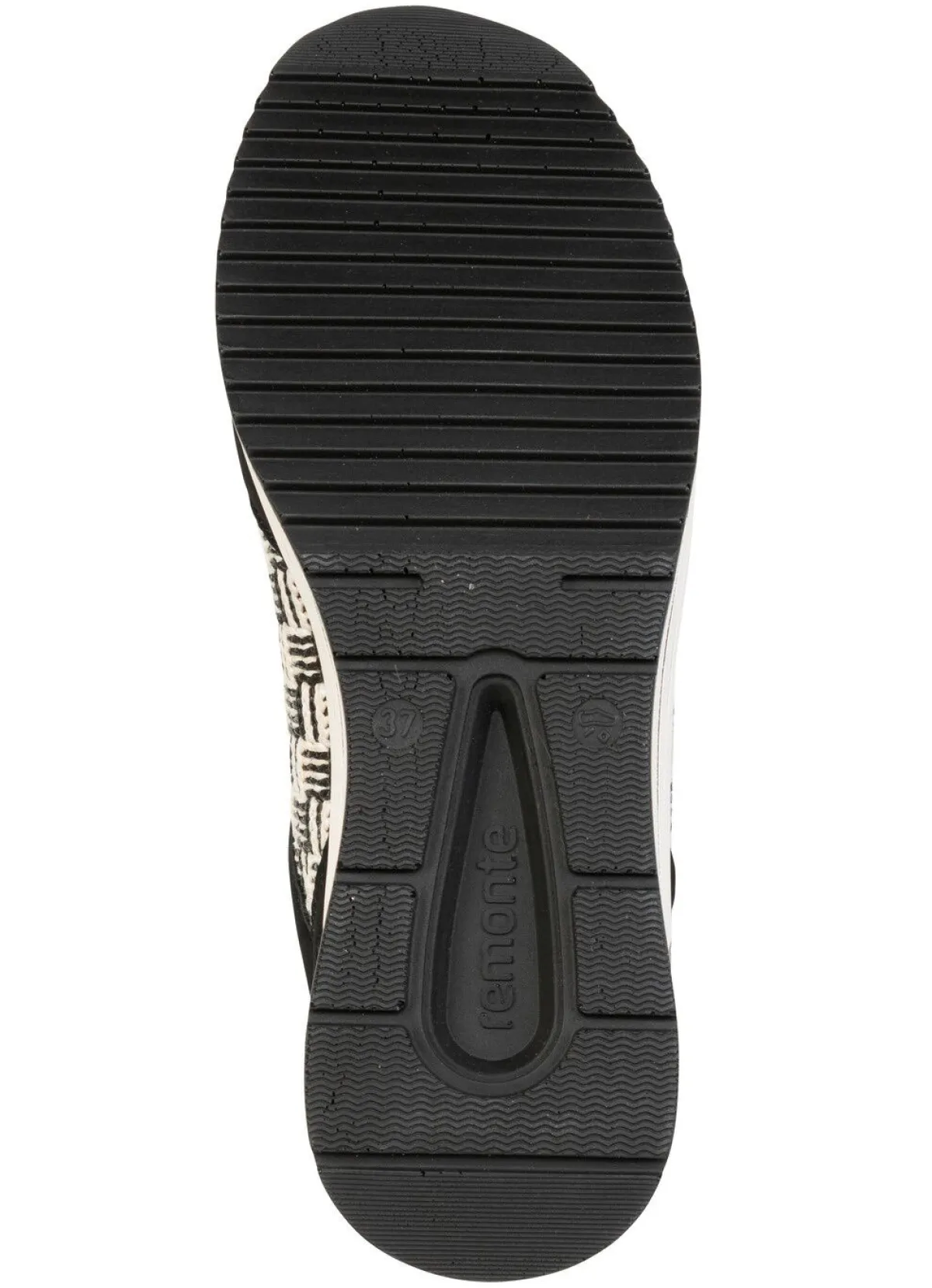 Online Remonte , sportliche Damen-Sneaker, Weite H, mit herausnehmbarem Fußbett SCHWARZ-CREME