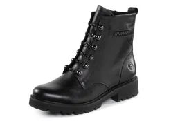 Hot Remonte Stiefelette mit trendigen Zierketten in Schnür-Optik SCHWARZ