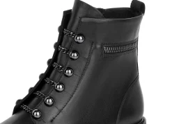 Hot Remonte Stiefelette mit trendigen Zierketten in Schnür-Optik SCHWARZ