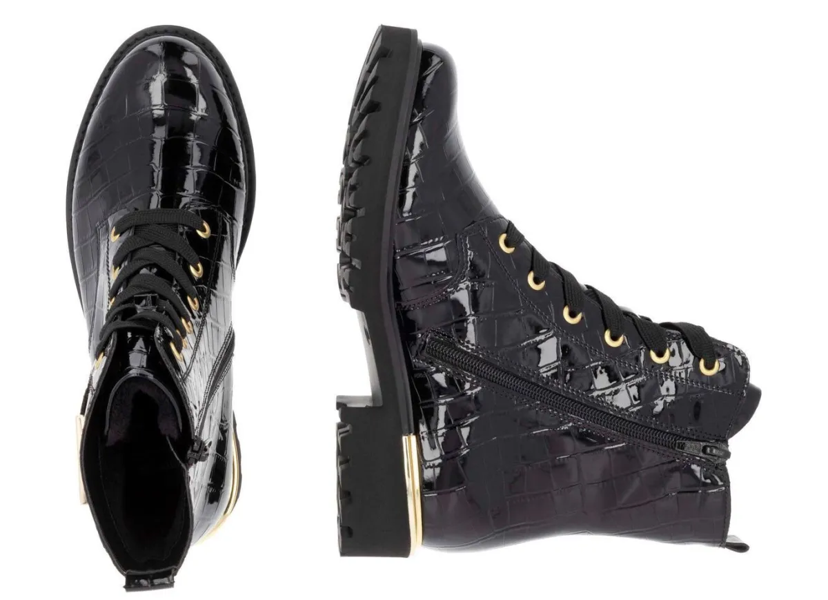 Online Remonte , stylische Damen-Stiefeletten, Winterschuhe, Weite G, mit herausnehmbarem Fußbett SCHWARZ-GOLD