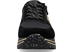 Clearance Remonte , trendige Damen-Sneaker, Weite G, mit herausnehmbarem Fußbett SCHWARZ-GOLD