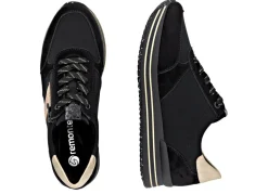 Clearance Remonte , trendige Damen-Sneaker, Weite G, mit herausnehmbarem Fußbett SCHWARZ-GOLD