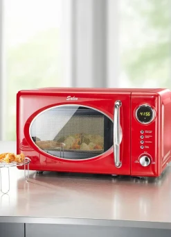 Discount BADER Retro-Mikrowelle mit Grill-Funktion ROT