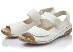 Hot Rieker , bequeme Damen-Sandalen, Weite H, mit herausnehmbarem Fußbett WEISS