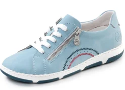 Sale Rieker , bequeme Damen-Sneaker, Weite H, mit herausnehmbarem Fußbett HIMMELBLAU