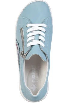 Sale Rieker , bequeme Damen-Sneaker, Weite H, mit herausnehmbarem Fußbett HIMMELBLAU