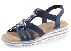 New Rieker , edle Damen-Sandalen, mit Riemchen und Elastikbandagen JEANS