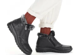 New Rieker , gefütterte Damen-Boots, Winterschuhe, mit Reißverschluss SCHWARZ