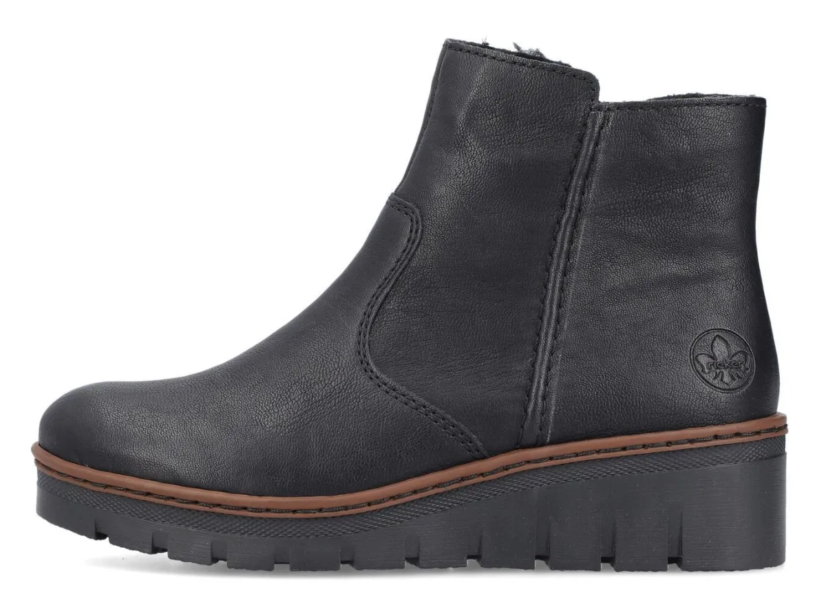 Online Rieker , gefütterte Damen-Stiefeletten, Winterschuhe, mit Reißverschluss SCHWARZ