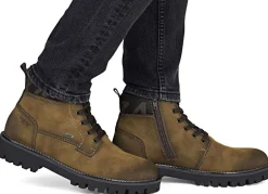 Rieker , gefütterte Herren-Boots, Winterschuhe, Weite H, mit Reißverschluss COGNAC